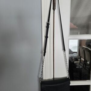 Michael Kors Black Leather Crossbody/Clutch Envelope Style